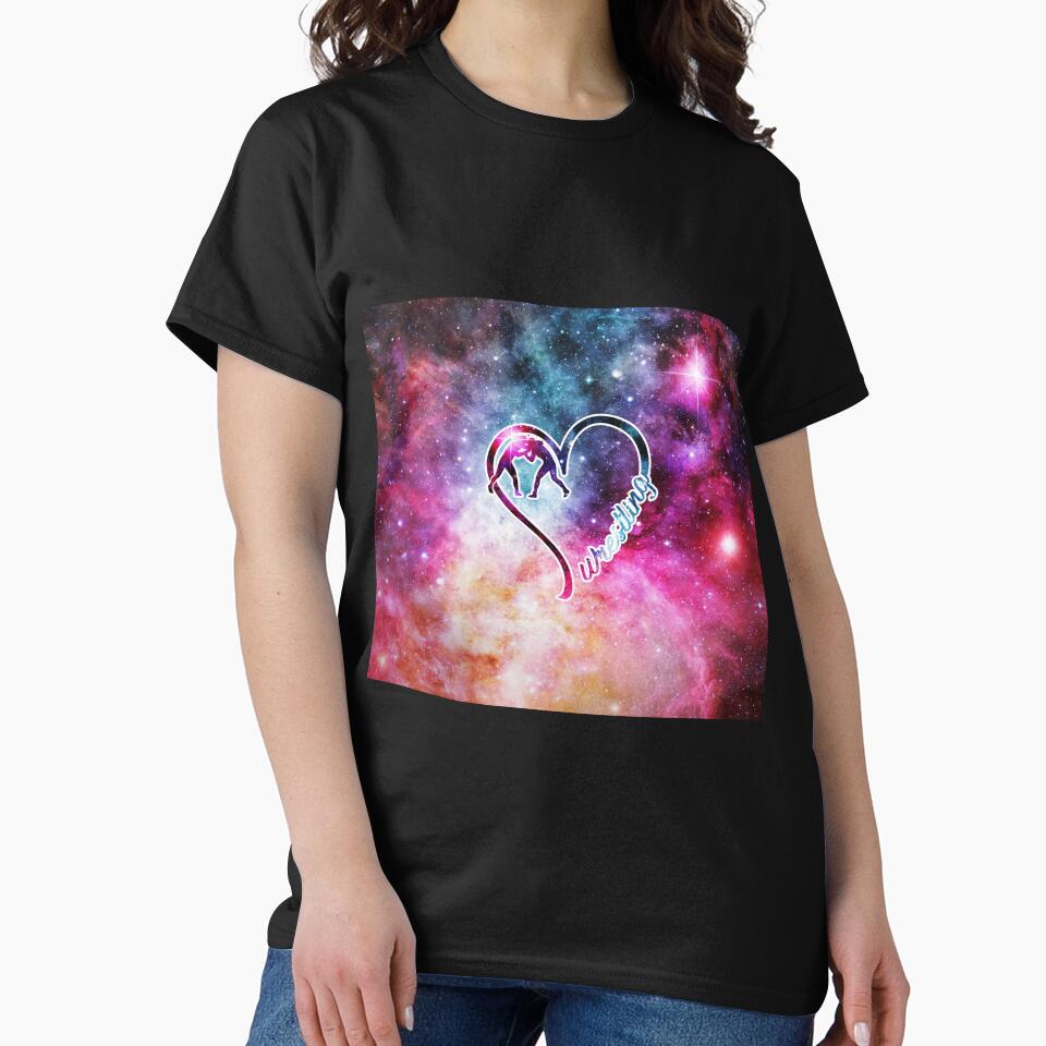 Love Wrestling galaxy heart by VickyCloset T-Shirts, Hoodie, Sweatshirt | BlankRebels.com (Image 2)