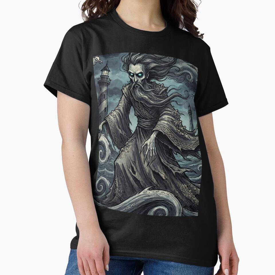 Njord the Storm God Ancient Norse God Gothic style illustration by Vintage Designs + T-Shirts, Hoodie, Sweatshirt (Image 2)