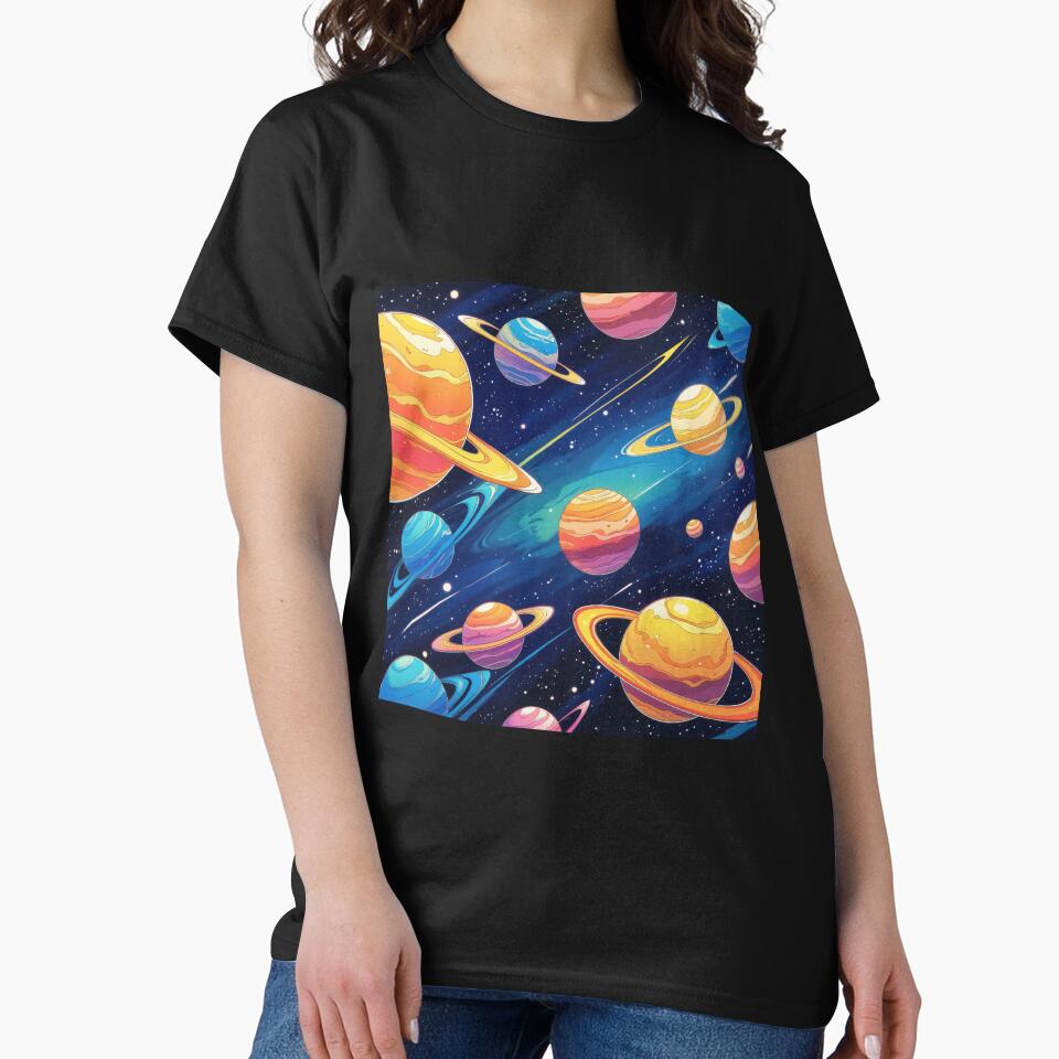 Pattern of cosmic planets by SimpliArtDaria T-Shirts, Hoodie, Sweatshirt | BlankRebels.com (Image 2)