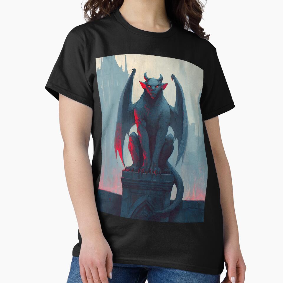 Eerie Dark Academia Gargoyle Guardian by bapupa T-Shirts, Hoodie, Sweatshirt | BlankRebels.com (Image 2)