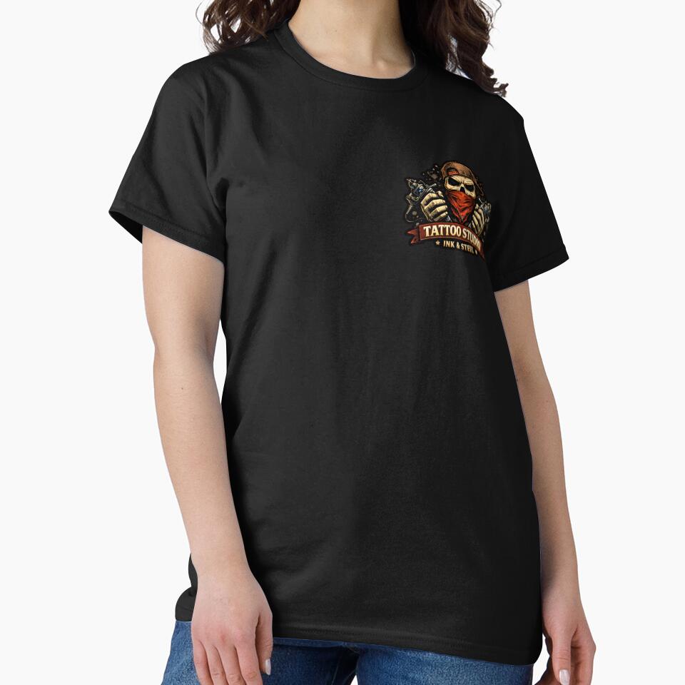Tattoo Studio – Ink & Steel Skull Design by Rag-Dog T-Shirts, Hoodie, Sweatshirt | BlankRebels.com (Image 2)