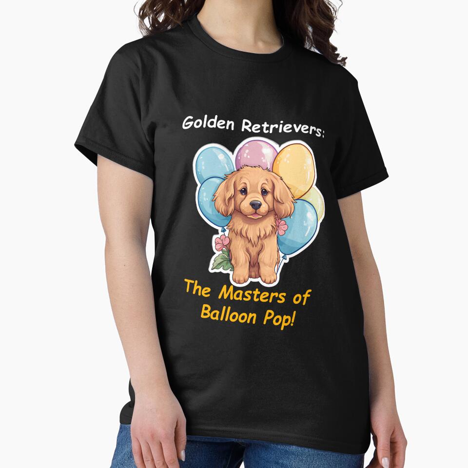 Golden Retriever Puppy with Balloon playing by Shubenzo T-Shirts, Hoodie, Sweatshirt | BlankRebels.com (Image 2)