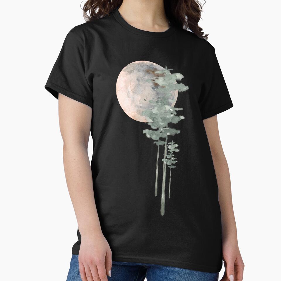 Mystic Forest Moon Watercolor Art by kazoart T-Shirts, Hoodie, Sweatshirt | BlankRebels.com (Image 2)