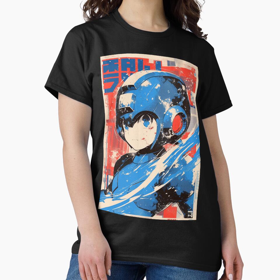 Mega Man Vintage Japanese Manga Cover by AnimeArsenalPrints T-Shirts, Hoodie, Sweatshirt | BlankRebels.com (Image 2)