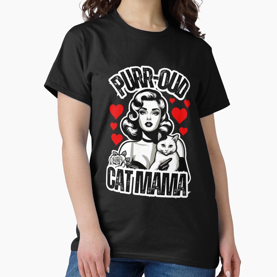 Purr-oud cat mama by DShirtRepublic T-Shirts, Hoodie, Sweatshirt | BlankRebels.com (Image 2)