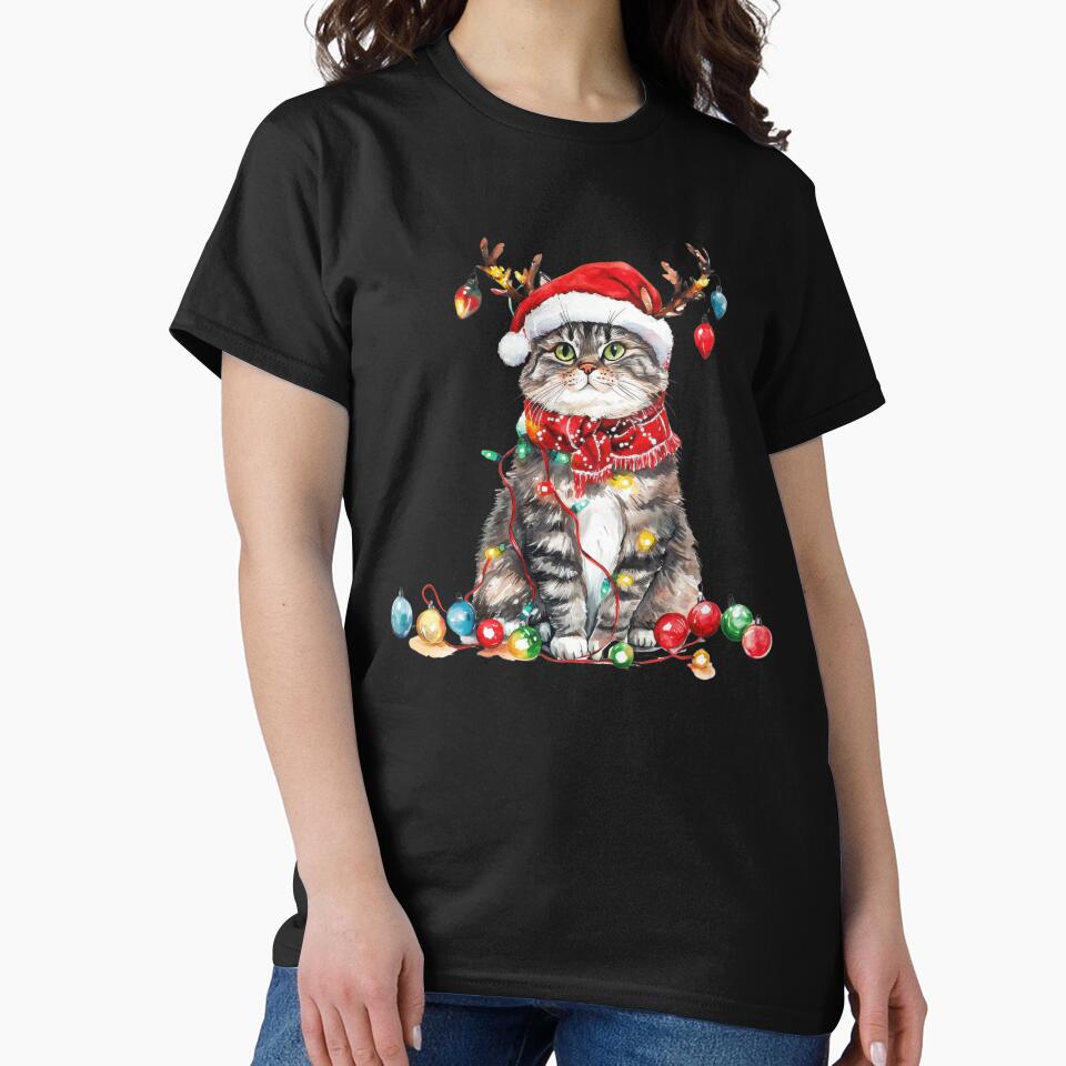 Watercolor Cat Christmas Tree by Sromwit Bunrid