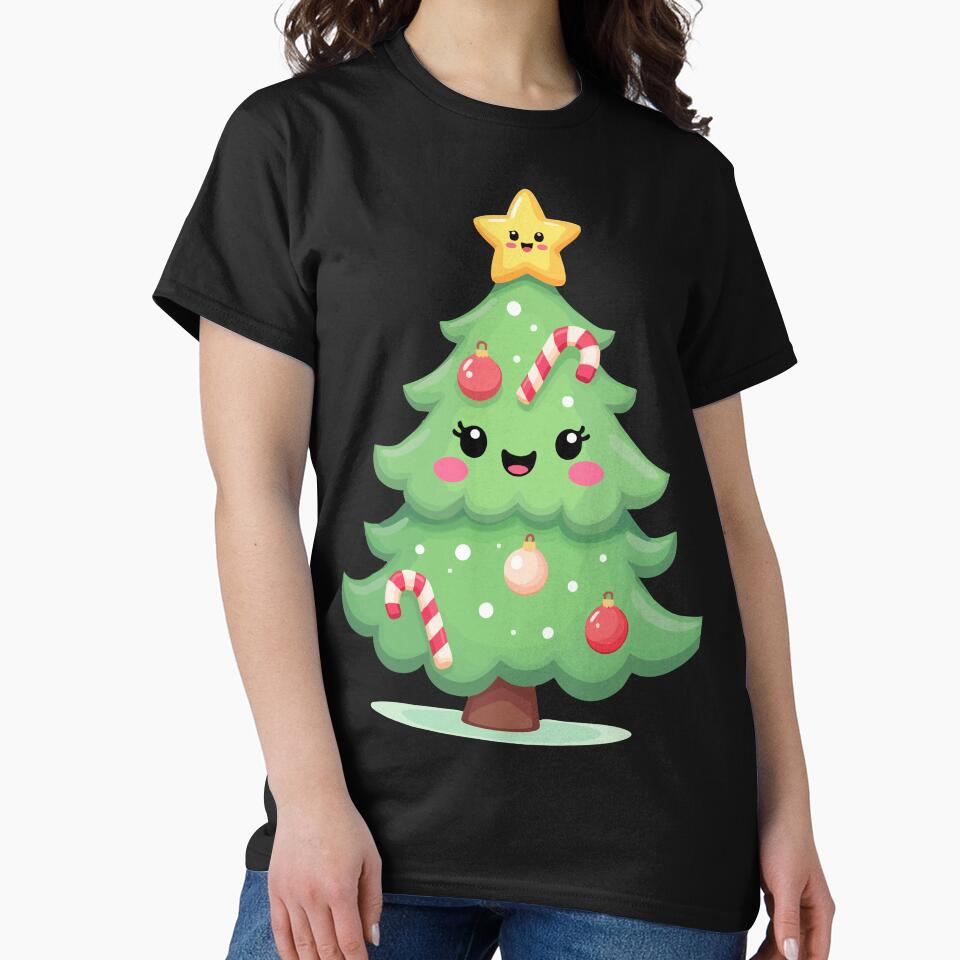 Kawaii Christmas Tree – Cute Xmas Shirt for the Holidays by Hans-Design