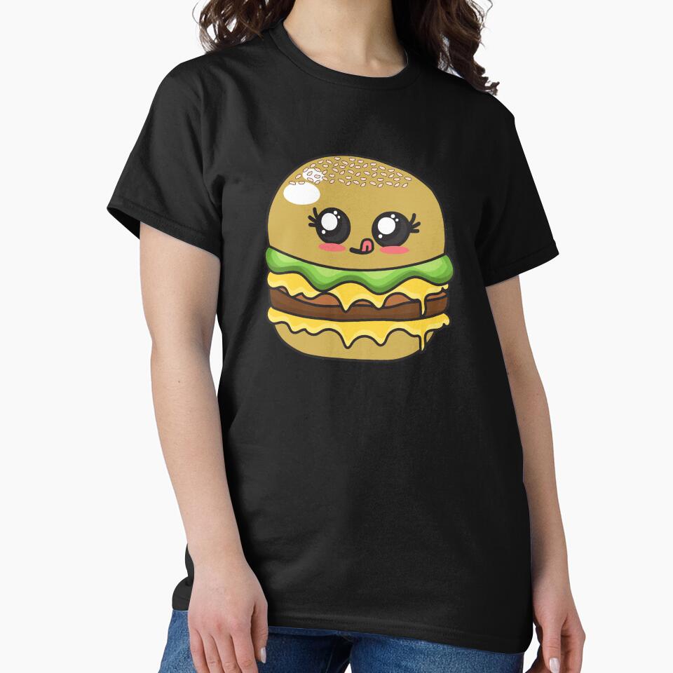 Cute Adorable Burger! Kawaii Food T-Shirts, Hoodie, Sweatshirt