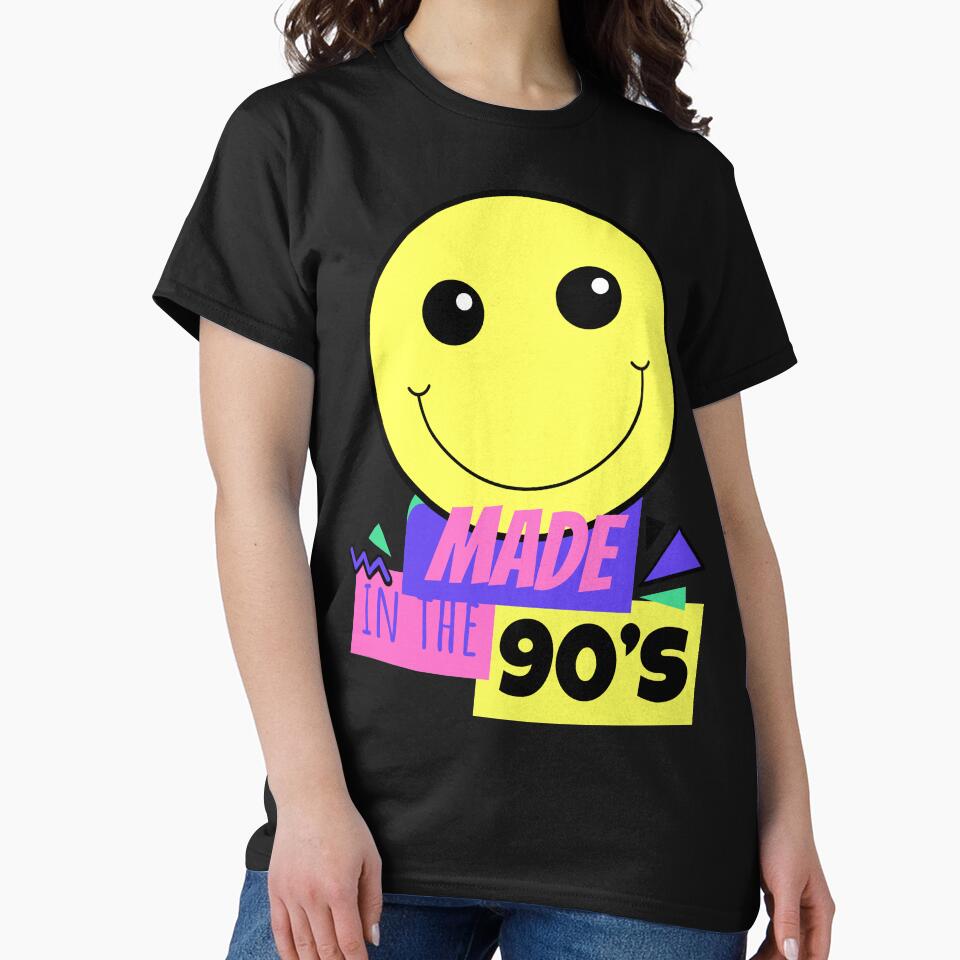 Made In the 90's -  Old School 90s Design - smiley 90's Face by onjcdesign T-Shirts, Hoodie, Sweatshirt (Image 2)