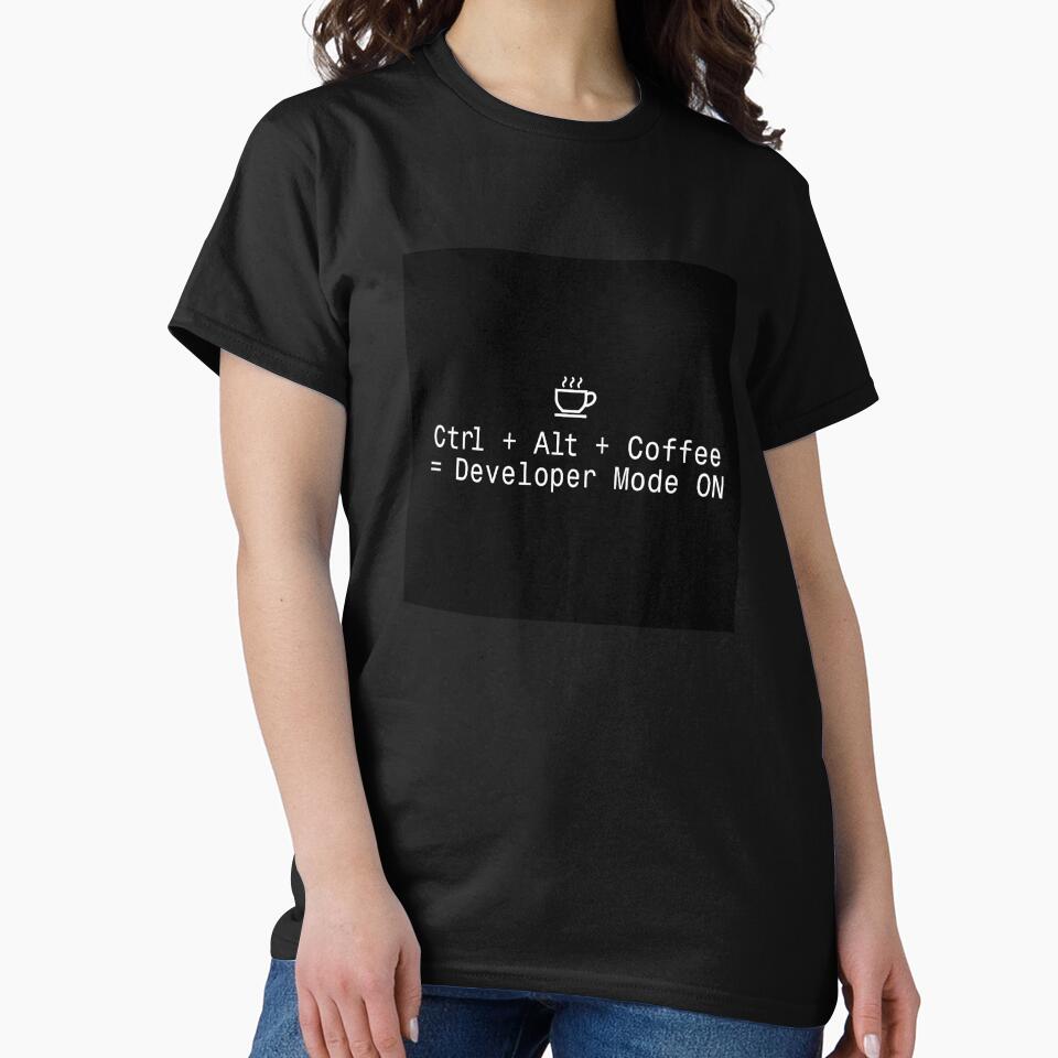 Ctrl Alt Coffee Developer Mode ON - Programmer Sticker by DruckByte T-Shirts, Hoodie, Sweatshirt | BlankRebels.com (Image 2)