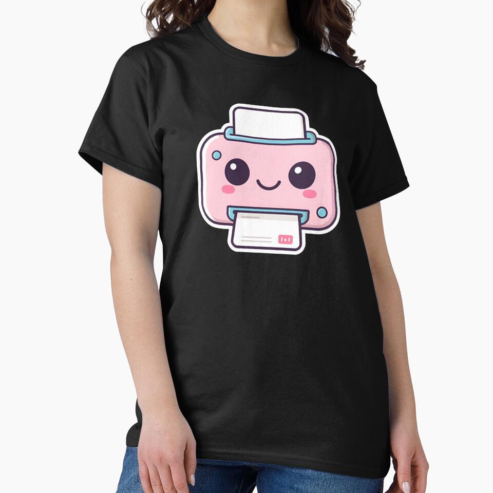 Kawaii Printer Buddy — Pastel Cute Office Gadget Friend Illustration T-Shirts, Hoodie, Sweatshirt