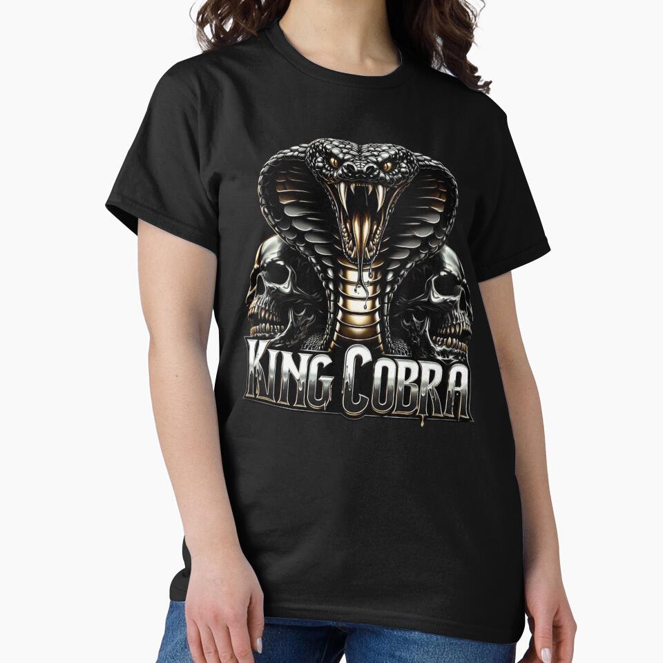 King Cobra Skull Reign – Skulls Metal Artwork by DeimosArtIntl T-Shirts, Hoodie, Sweatshirt | BlankRebels.com (Image 2)