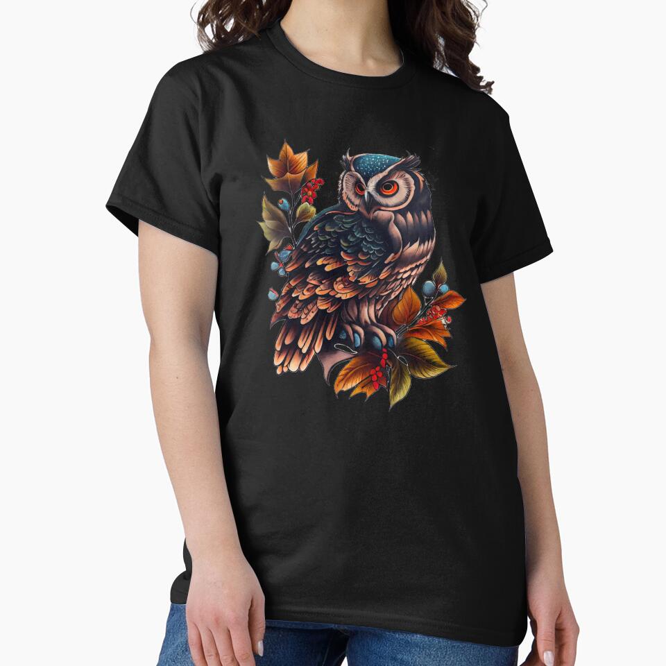 Traditional Owl Tattoo by TourDePassion T-Shirts, Hoodie, Sweatshirt | BlankRebels.com (Image 2)