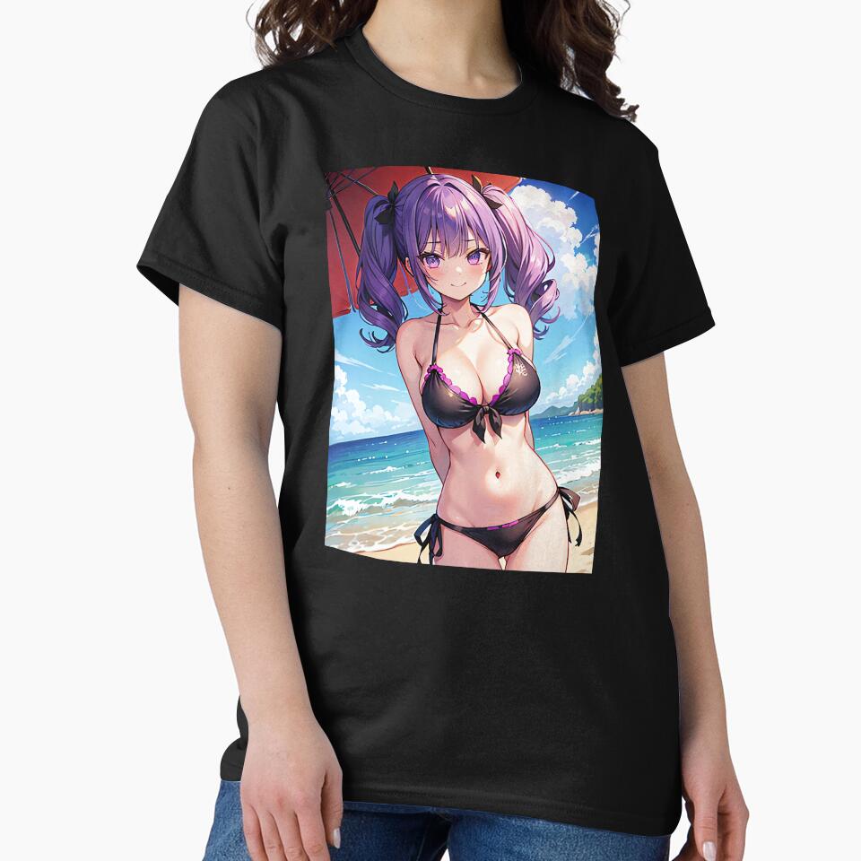 Vibrant Purple Bikini Anime Girl T-Shirts, Hoodie, Sweatshirt