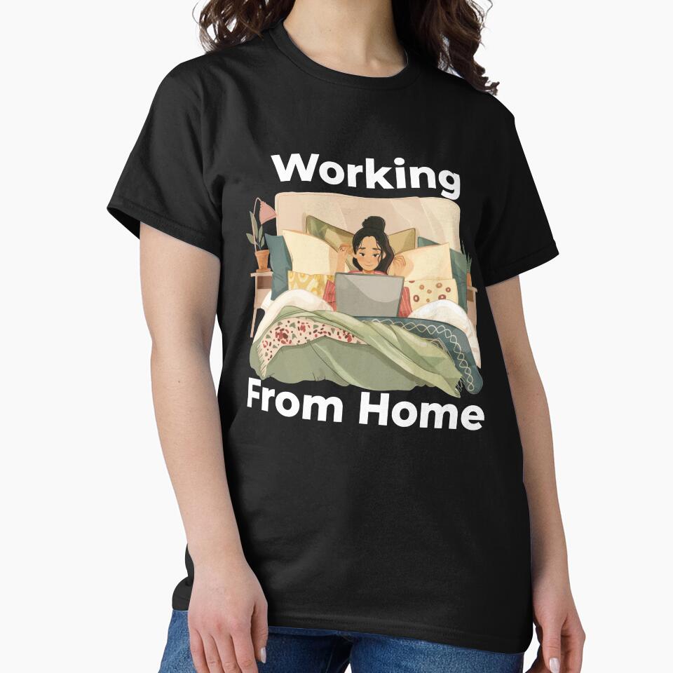Working From Home Woman In Bed by Wormy-23