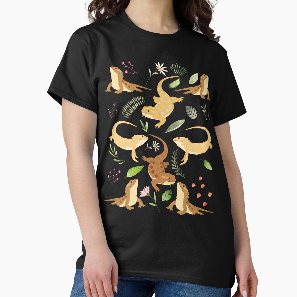 Bearded Dragon Lizard Reptile Flowers by Clara Hollins T-Shirts, Hoodie, Sweatshirt | BlankRebels.com (Image 2)