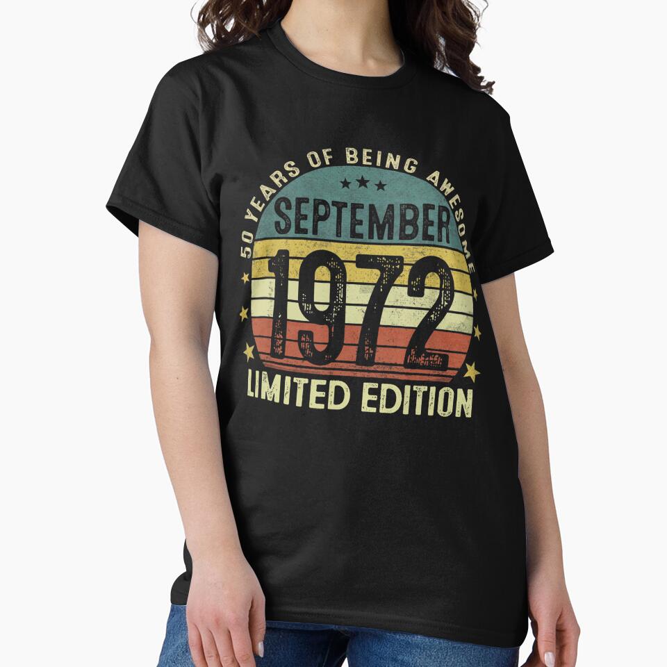 50 Years Old Gift Tee Vintage 50th Birthday September 1972 by alanxgoldberger Hoodie, Sweatshirt | BlankRebels.com (Image 2)