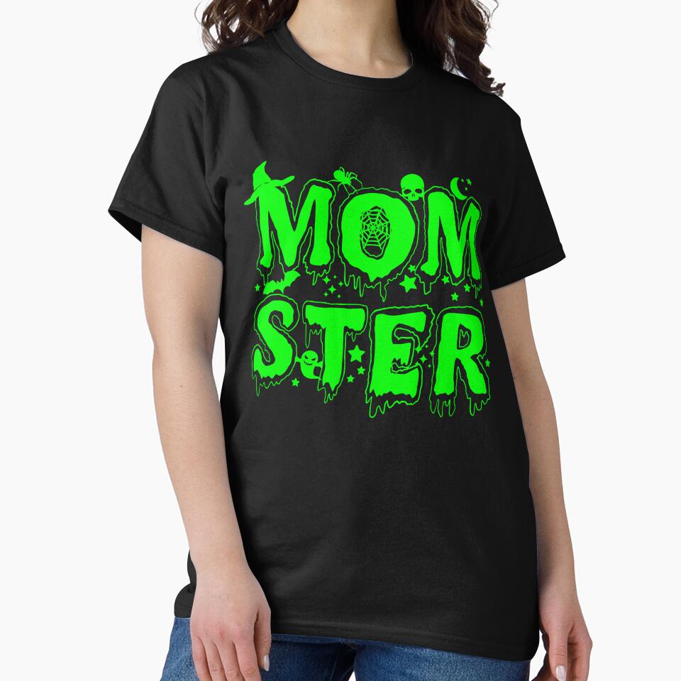 MOMSTER Halloween t-shirt, Halloween shirt for mom, Halloween gift for mom, Mom life, green by SassyFavorites... (Image 2)