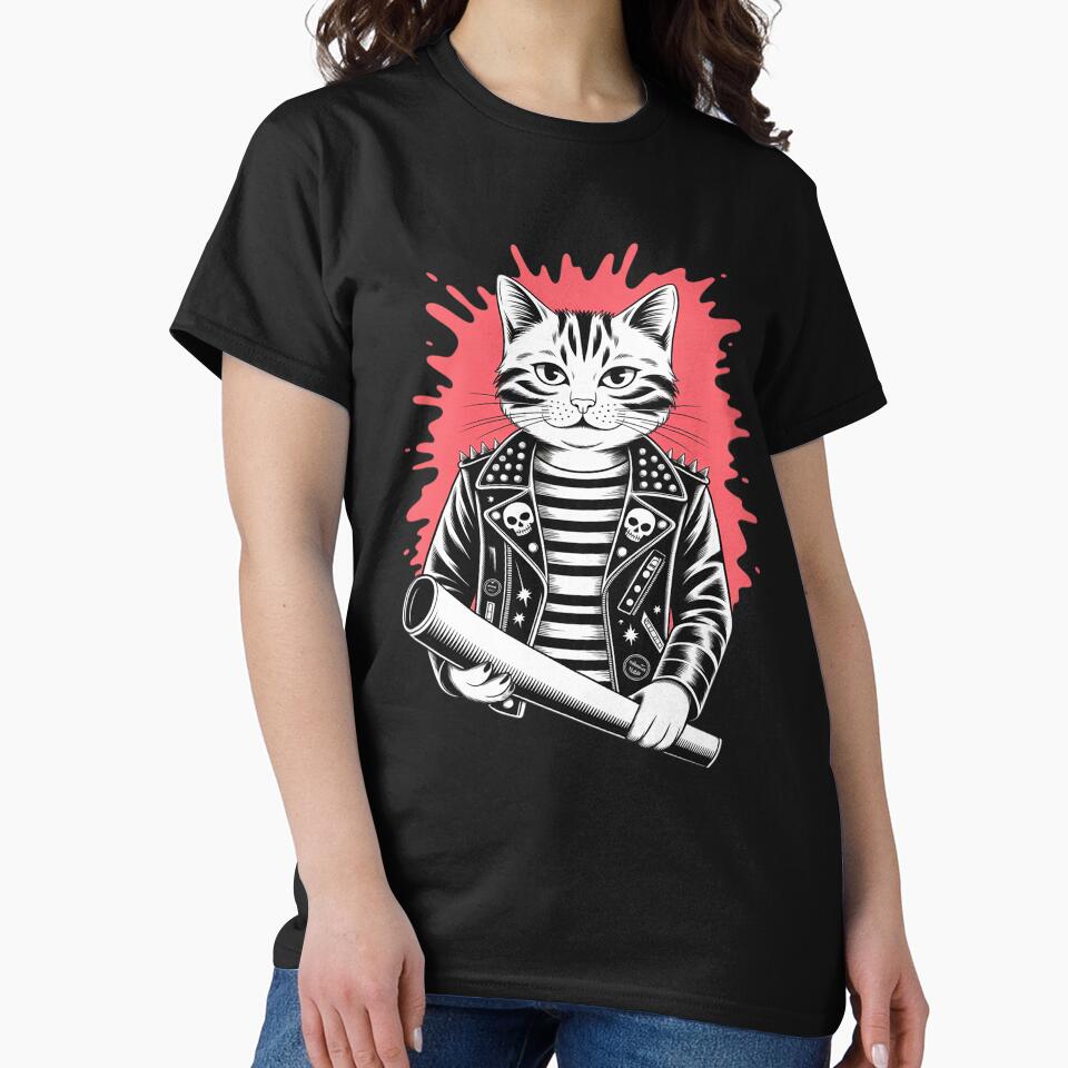 Cute Punk CAT for Cats Lovers - Music & Cat's RETRO 70s 80s by itsnothatweird