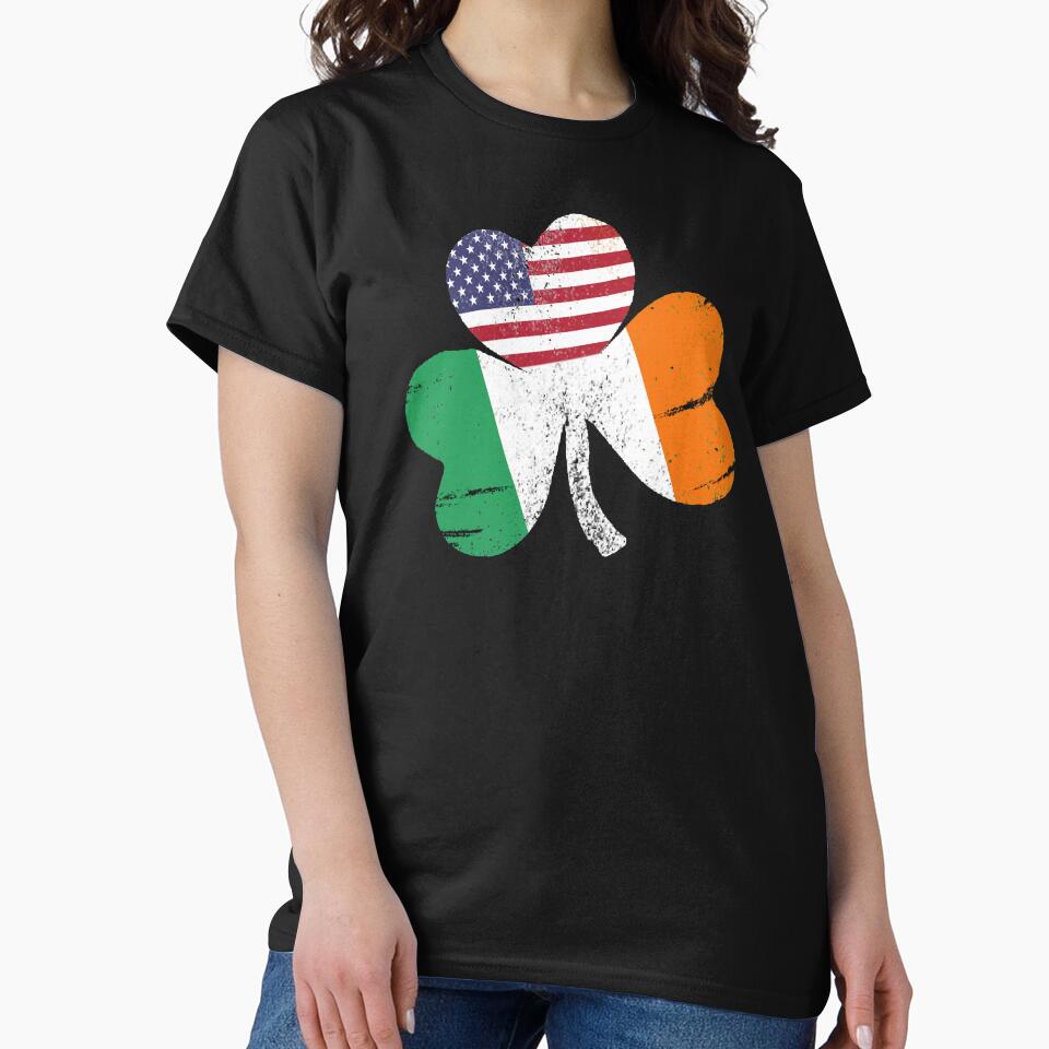 vintage Shamrock Ireland US Flag st patricks day gifts 2021 by Kasantimo T-Shirts, Hoodie, Sweatshirt (Image 2)