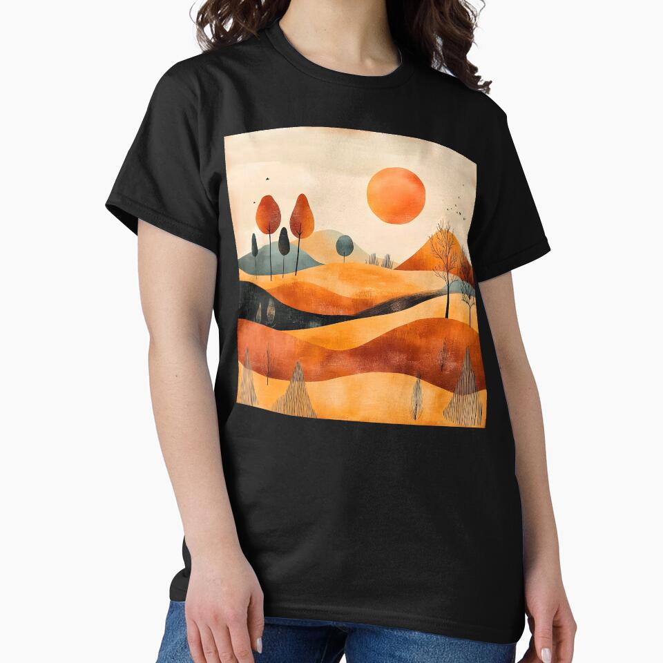 Boho Abstract Art Mountain Landscape Sunrise Modern Art by DEC02 T-Shirts, Hoodie, Sweatshirt | BlankRebels.com (Image 2)