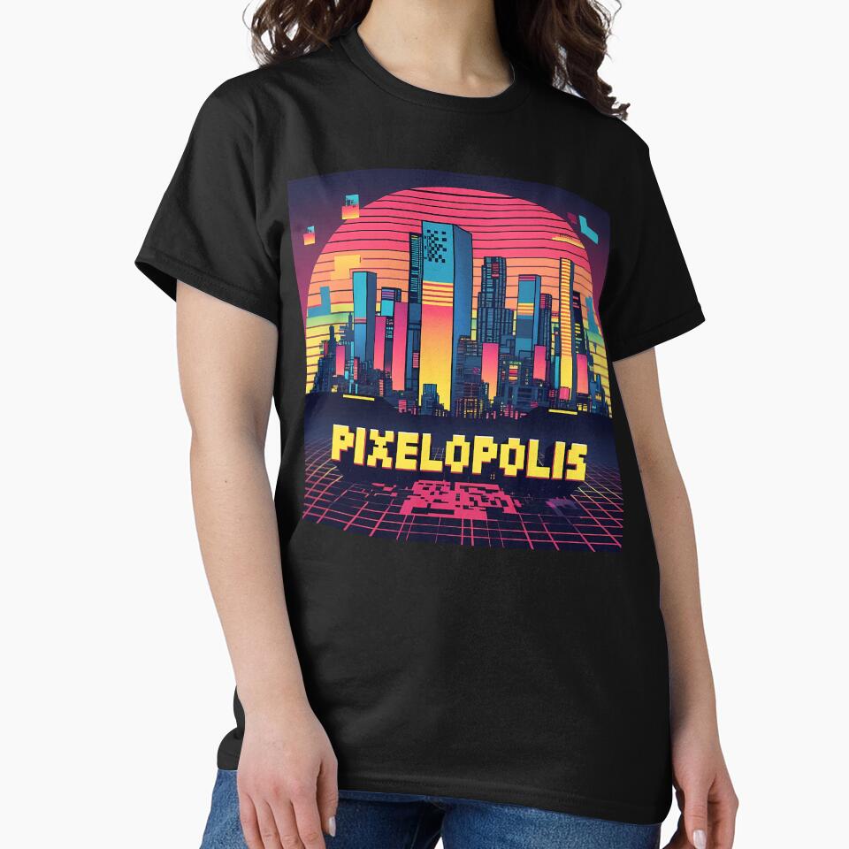 Pixelopolis – Retro-Futuristic Pixel City Skyline with Tetris Buildings & Neon Respawn Portals by... (Image 2)