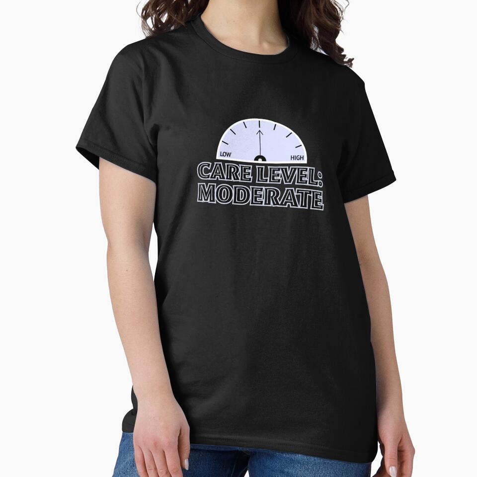 Care Level Moderate Funny Office Shirt – Minimal Sarcastic by ECinkdesigns Hoodie, Sweatshirt | BlankRebels.com (Image 2)