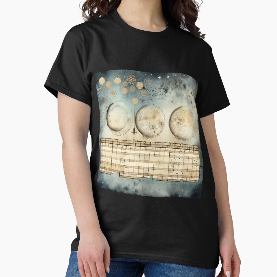Retro Moon Phase Almanac - Nostalgic Celestial Elegance by Silver Medal T-Shirts, Hoodie, Sweatshirt (Image 2)