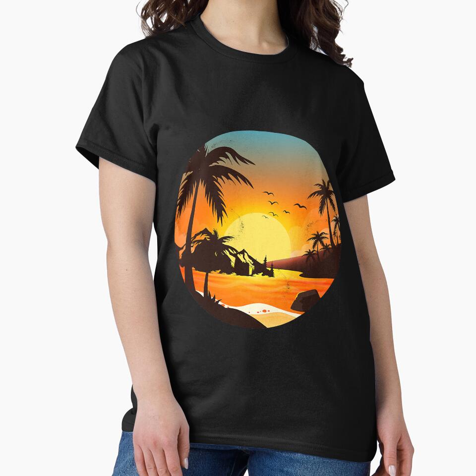 Tropical Sunset Mountains Beach by YesterDayCheck T-Shirts, Hoodie, Sweatshirt | BlankRebels.com (Image 2)