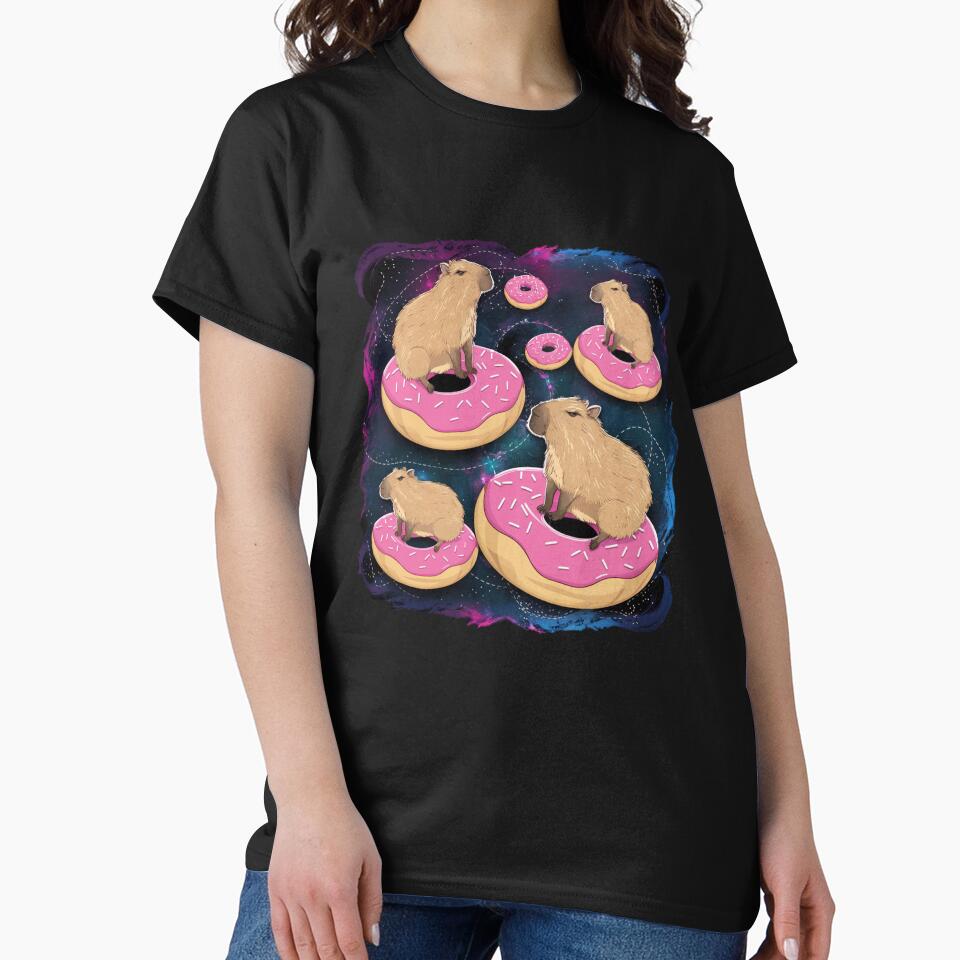 Realistic Capybara Riding Donut, Galaxy Capybaras by Damcoc