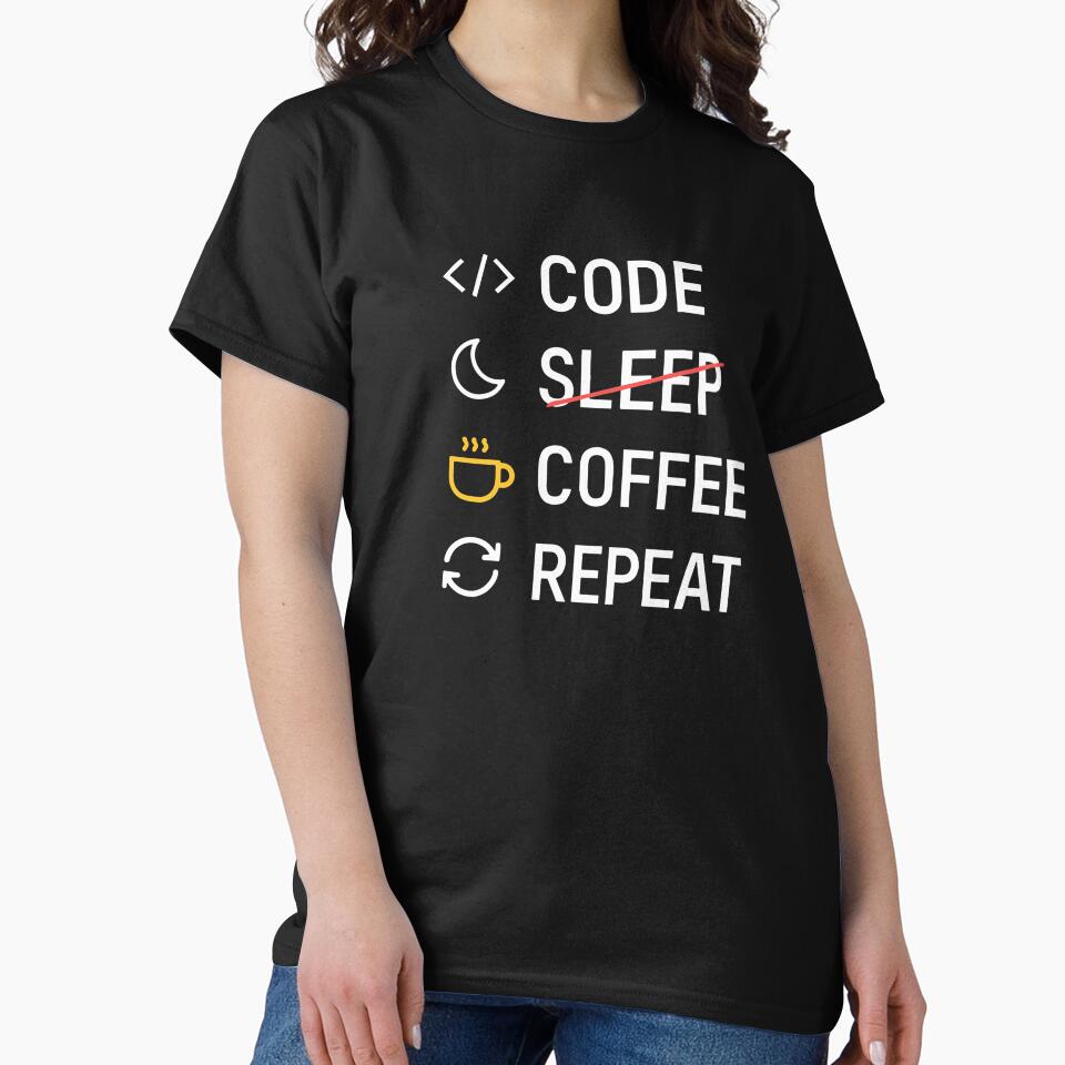 CODE • SLEEP (struck) • COFFEE • REPEAT — Programmer Life Tee by Glam-Spot Hoodie, Sweatshirt | BlankRebels.com (Image 2)