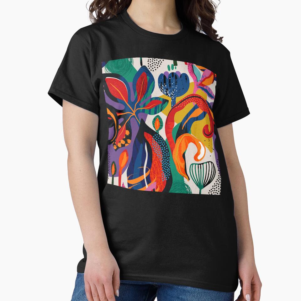 Modern Trendy Colorful Abstract Floral And Leaves by DEC02 T-Shirts, Hoodie, Sweatshirt | BlankRebels.com (Image 2)
