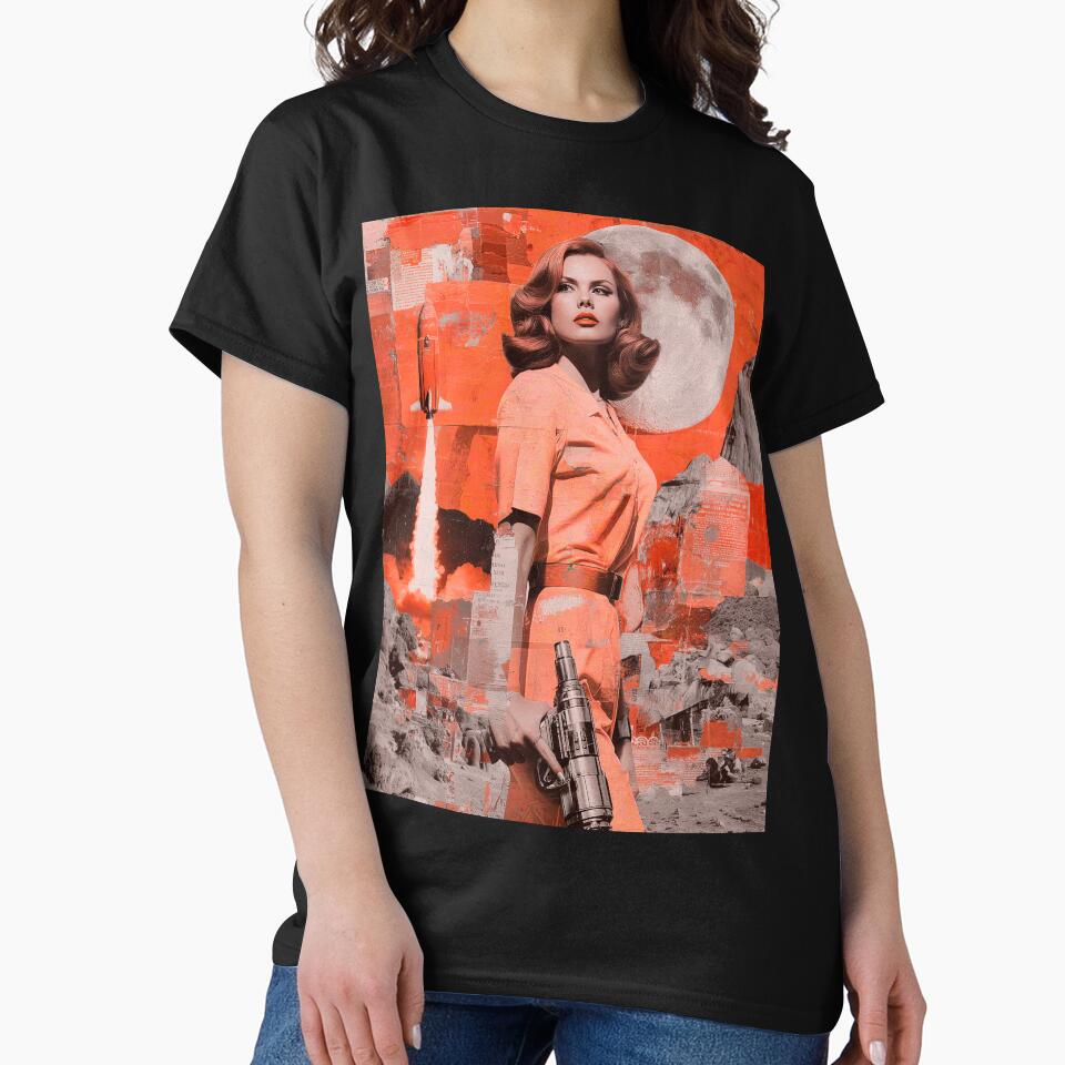 Futuristic Pop Art | Female Space Cadet | Vintage Artwork by OrganicLights T-Shirts, Hoodie, Sweatshirt (Image 2)