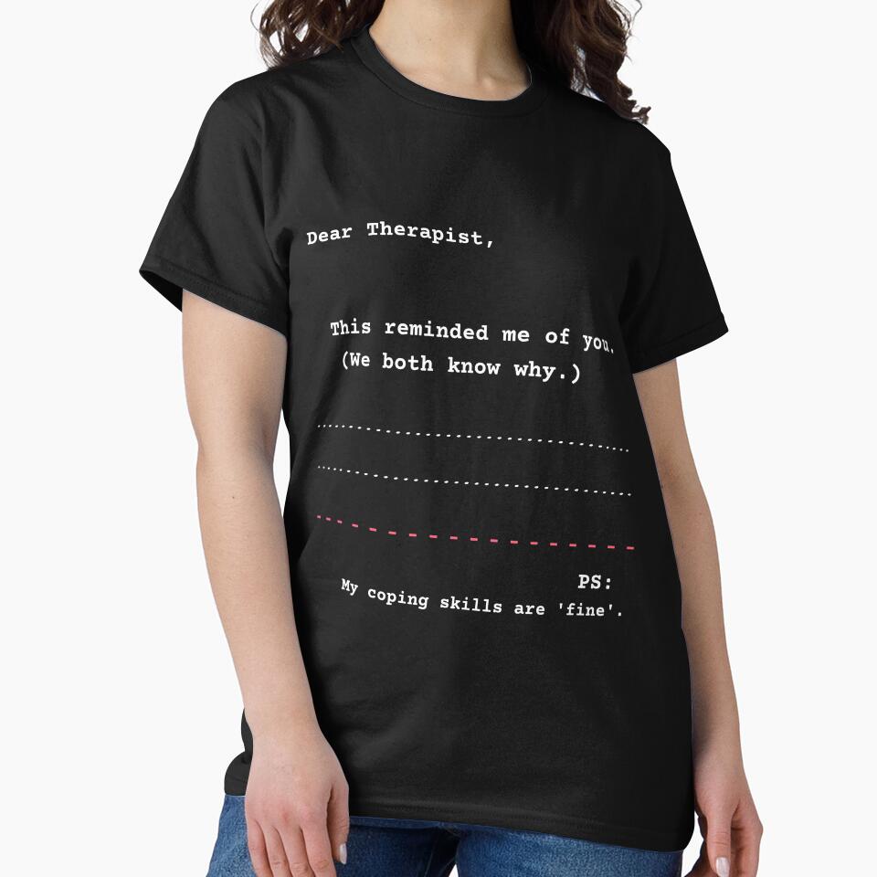 Dear Therapist Postcard - Dark Humor Mental Health Gift for Counselors (2025 Trend) by BrushRushX T-Shirts,... (Image 2)