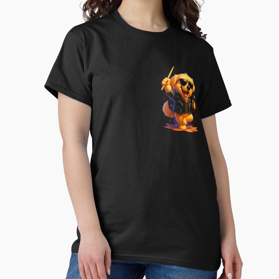 Rockstar Puppy Drummer – Cute Golden Retriever Apparel by MarandSviet T-Shirts, Hoodie, Sweatshirt (Image 2)