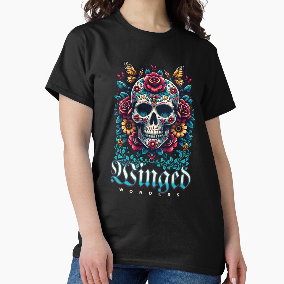 Winged Wonders Skull And Butterfly by Odetee T-Shirts, Hoodie, Sweatshirt | BlankRebels.com (Image 2)