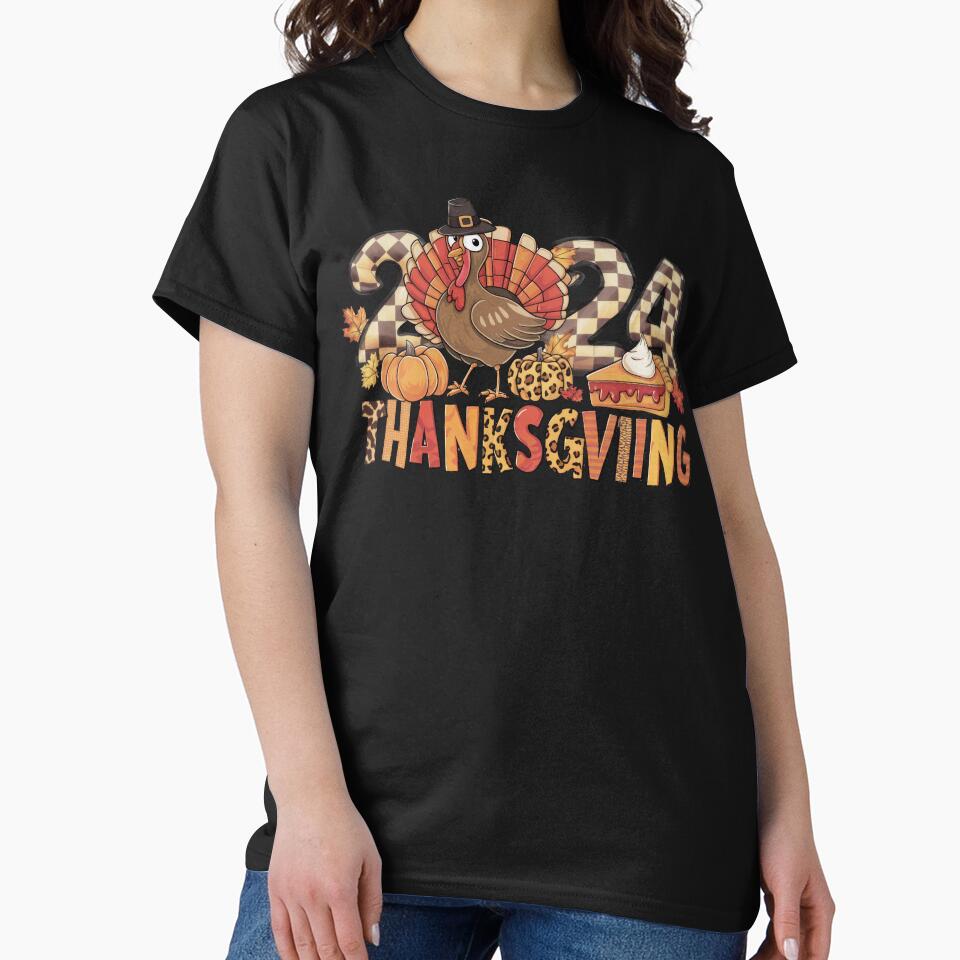 2024 Thanksgiving Turkey with Fall Harvest Elements by Digitayaa T-Shirts, Hoodie, Sweatshirt | BlankRebels.com (Image 2)