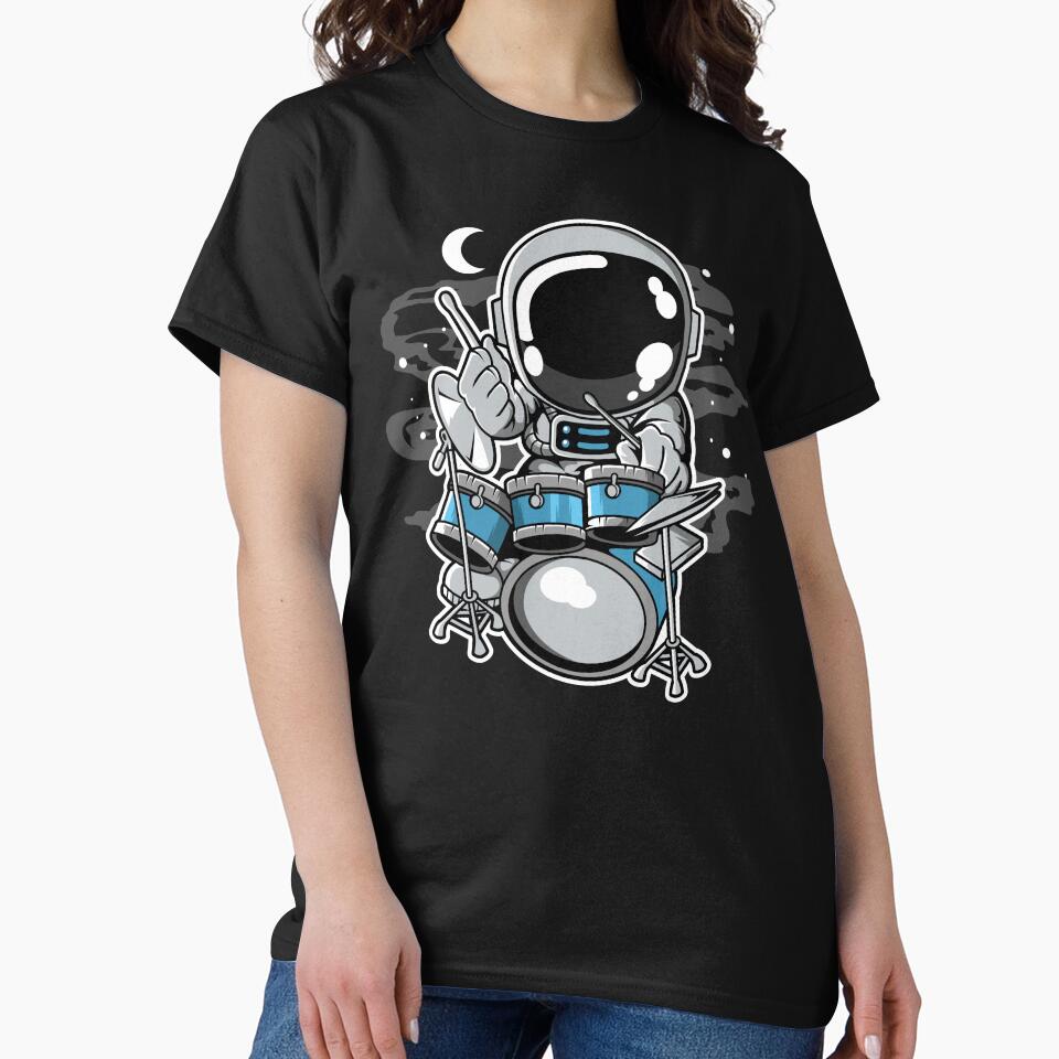 Astronaut Drummer - Funny Outer Space Lovers by Desteroids T-Shirts, Hoodie, Sweatshirt | BlankRebels.com (Image 2)