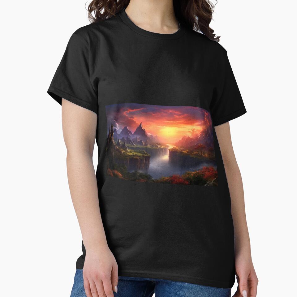 Fantasy Landscape - Realm of Ravengorge by Fantasy Masterpiece T-Shirts, Hoodie, Sweatshirt | BlankRebels.com (Image 2)