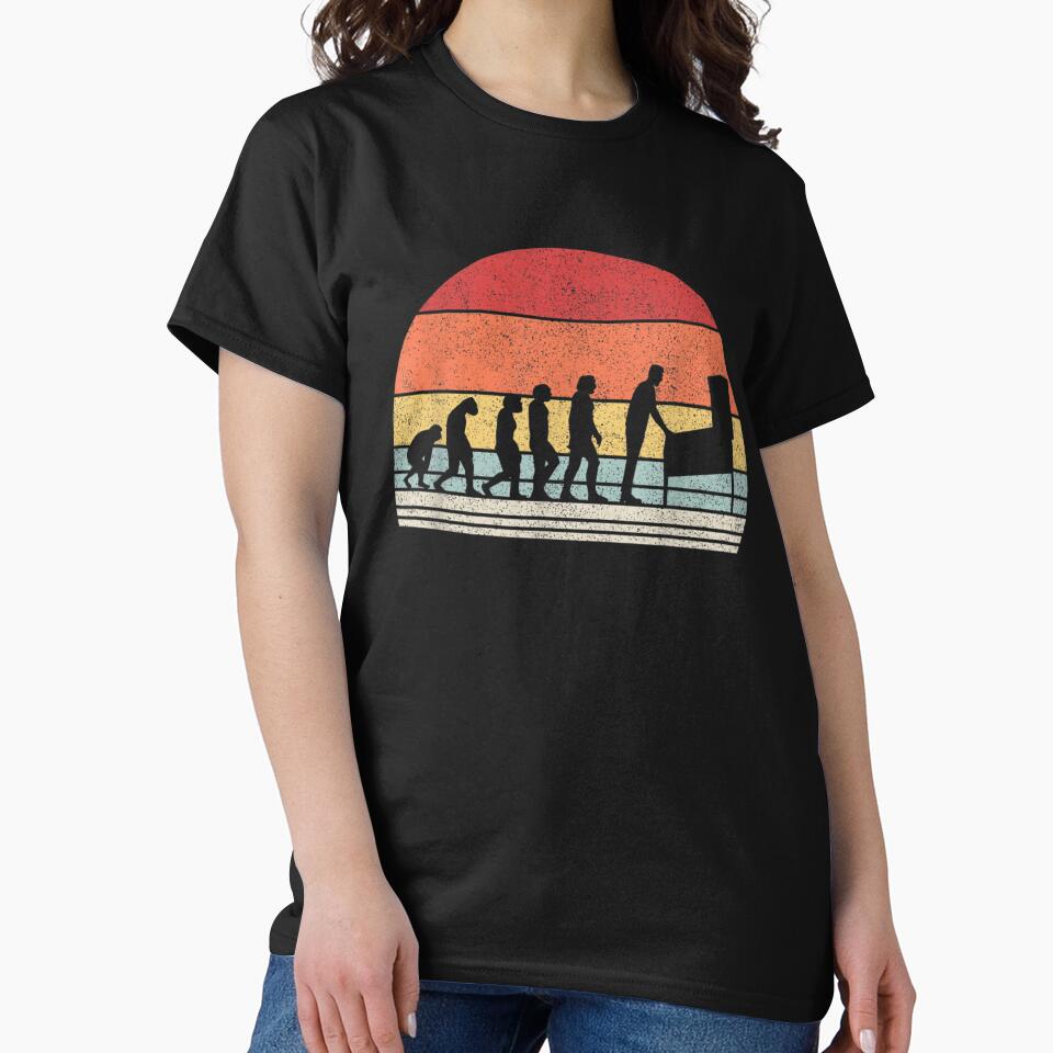 Vintage Pinball Evolution, Funny Pinball Lovers Gift by ThePatternArt  ⭐⭐⭐⭐⭐ T-Shirts, Hoodie, Sweatshirt (Image 2)