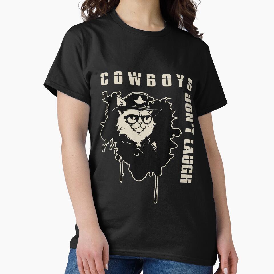 Cowboys Don't Laugh | Sheriff Deputy Cat | Tough Cowboy Sayings | Gift Ideas for Cowboy Dad by themichetti... (Image 2)