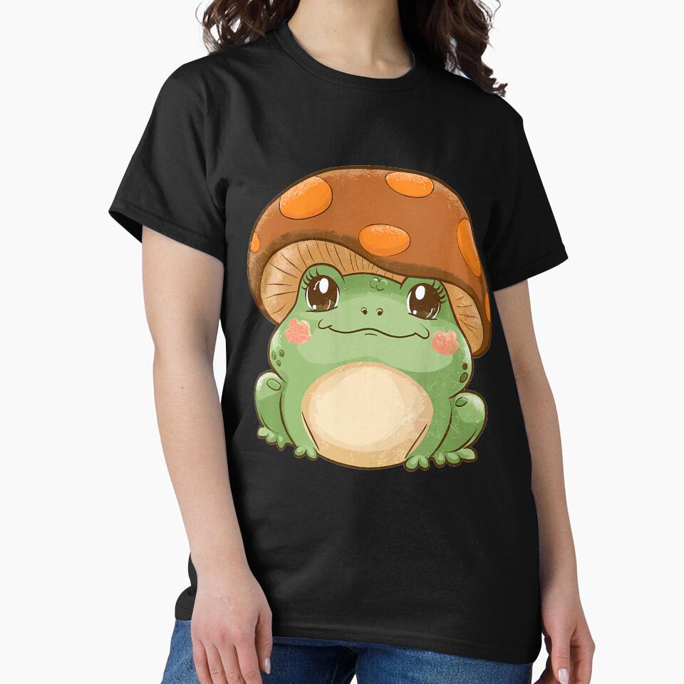 Kawaii Mushroom Frog Cottagecore Aesthetic Cute Nature Lover by MavisJoseph T-Shirts, Hoodie, Sweatshirt (Image 2)
