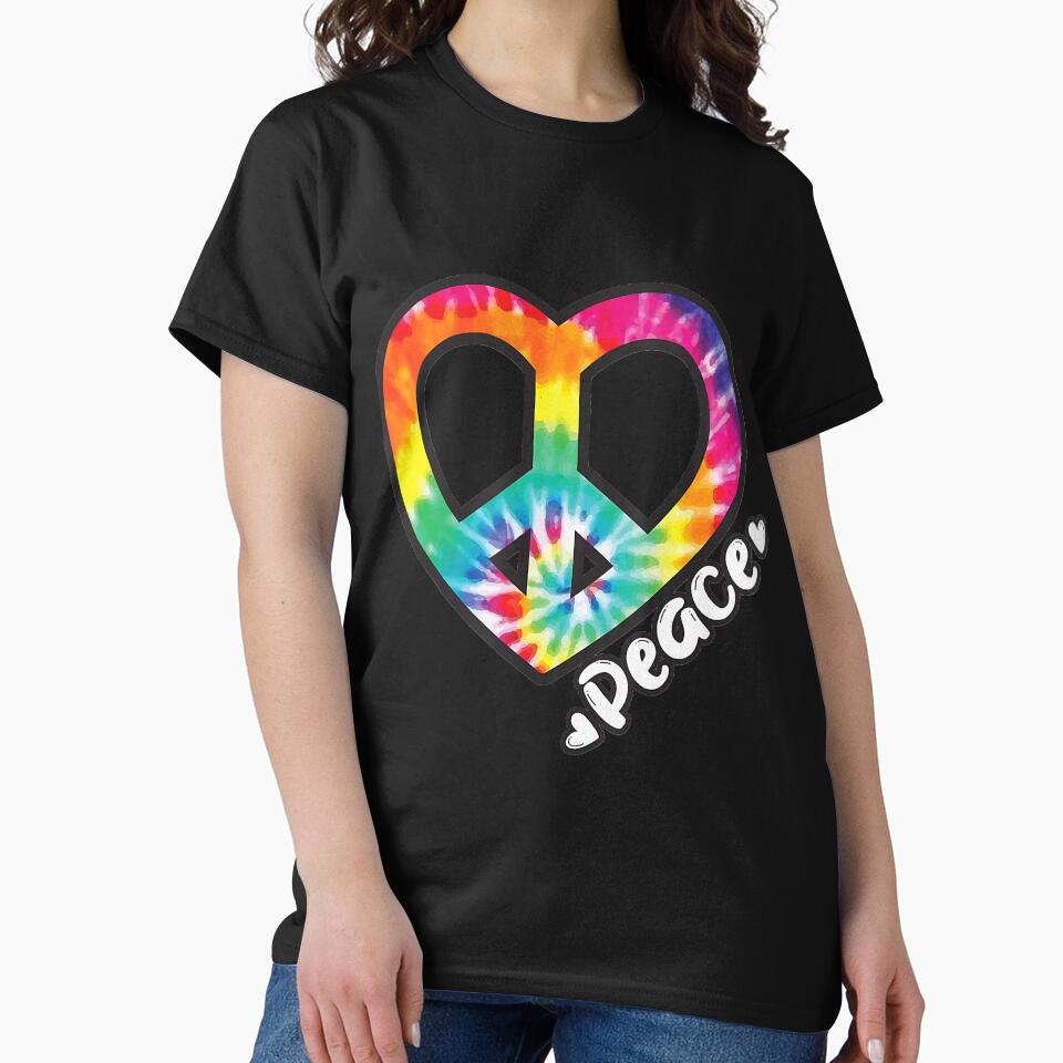 Peace Tie Dye Shirt Vintage Heart Hippie Retro Groovy Gift by AntonetteSimo Hoodie, Sweatshirt | BlankRebels.com (Image 2)