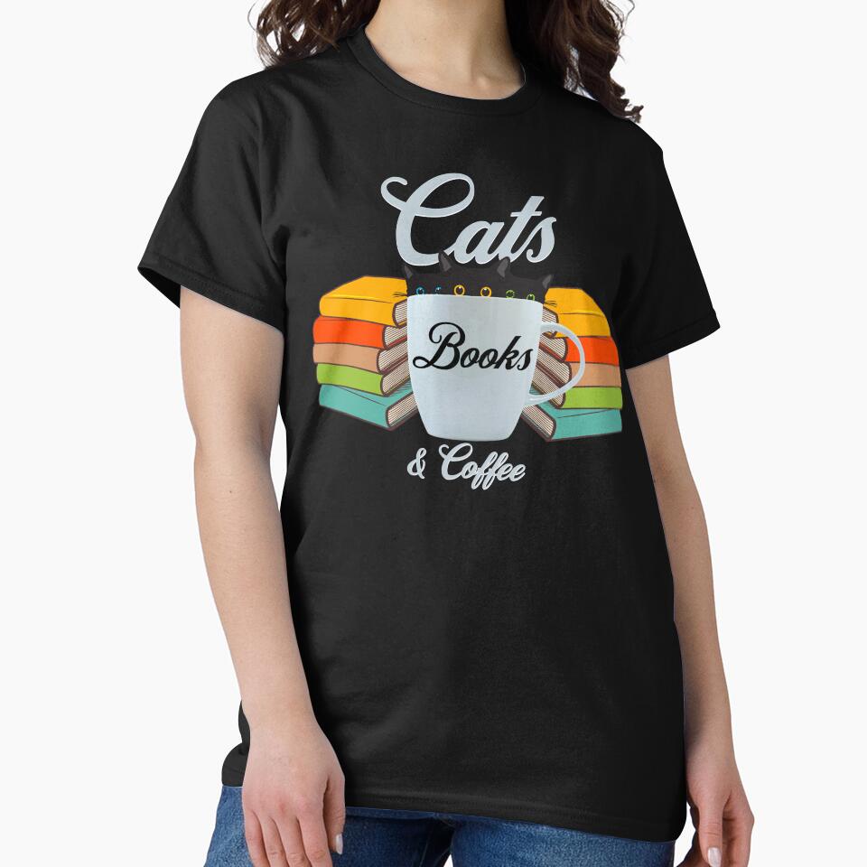 Funny Cat Lover Gifts Cute Kittens Cats Books Coffee by equilibria T-Shirts, Hoodie, Sweatshirt | BlankRebels.com (Image 2)
