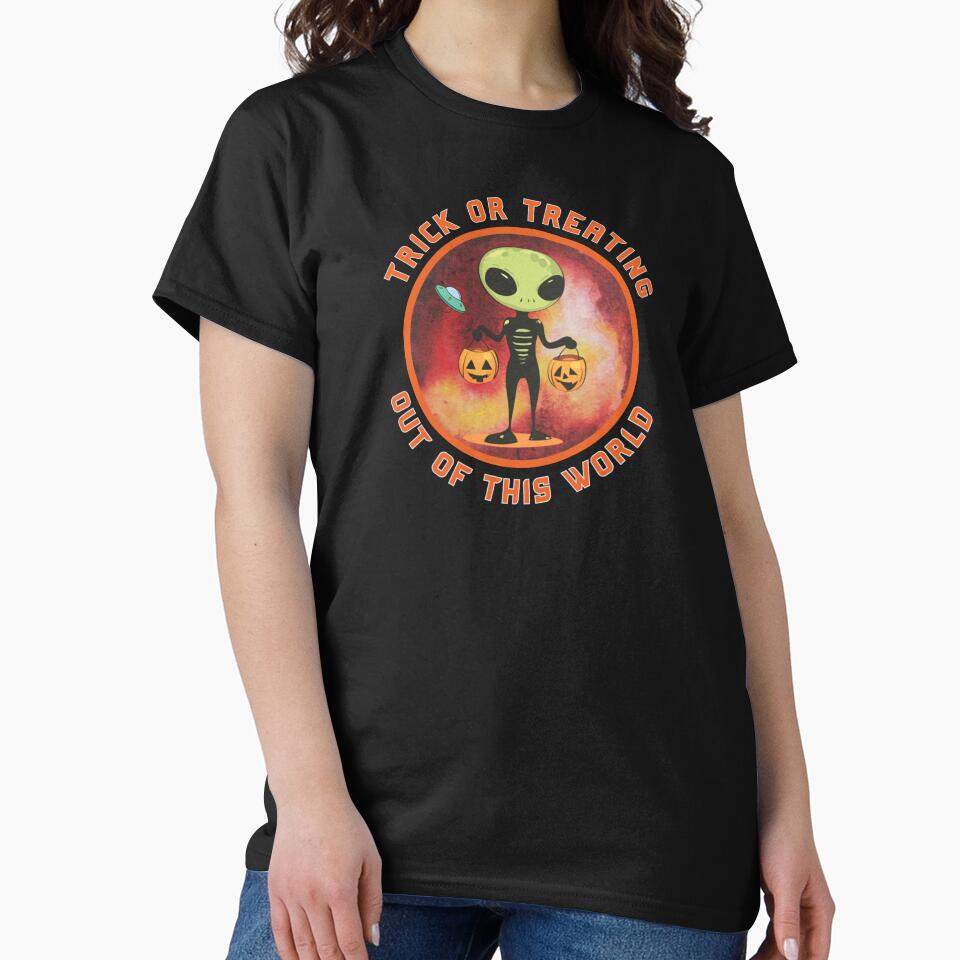 Trick Or Treating Alien Halloween by MojaveTradePost T-Shirts, Hoodie, Sweatshirt | BlankRebels.com (Image 2)