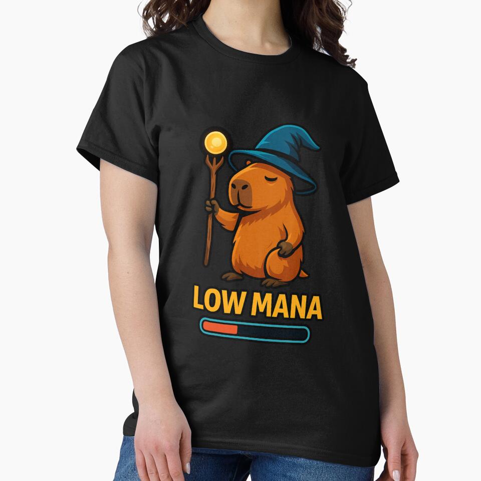 Low Mana Capybara Wizard – Funny Gamer Magic Design by MOAVE-Design T-Shirts, Hoodie, Sweatshirt | BlankRebels.com (Image 2)