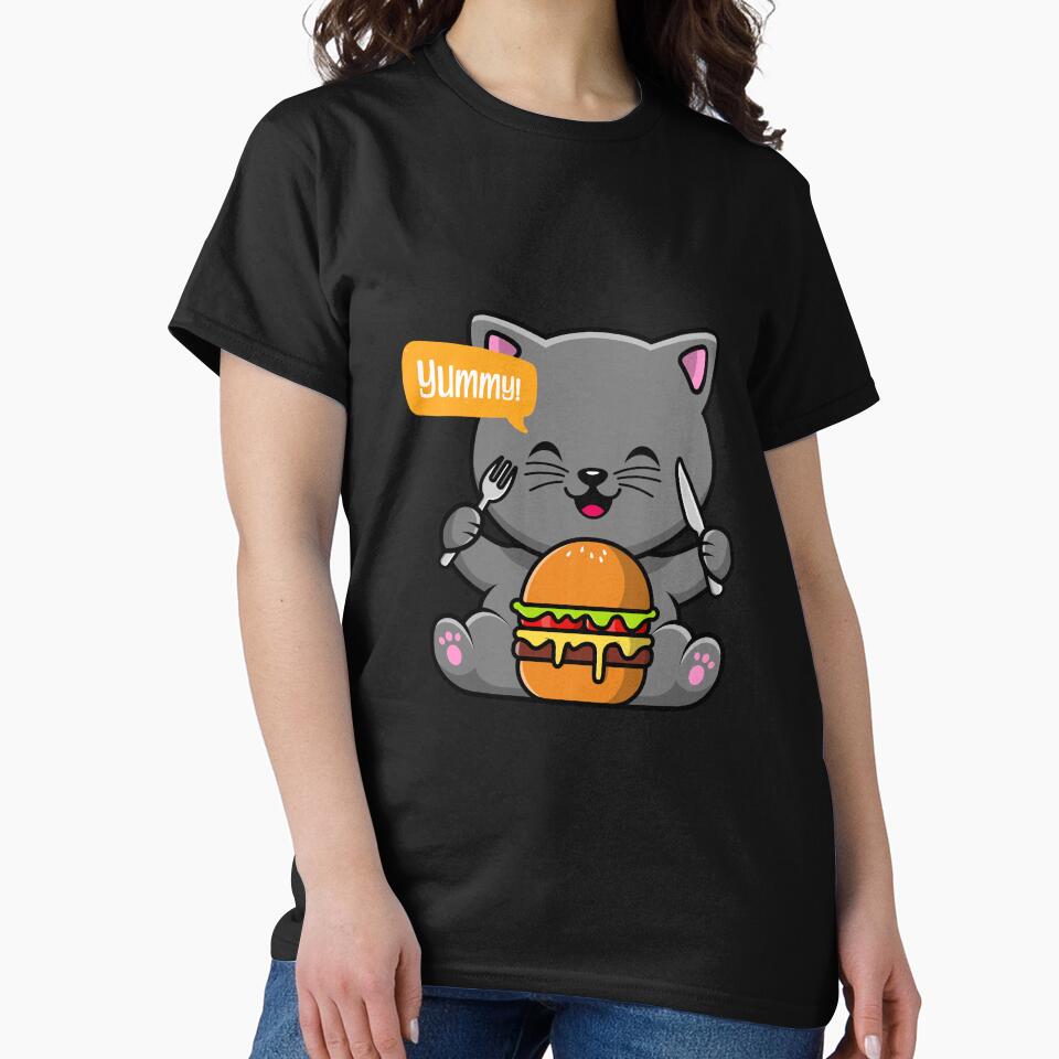 Cute Tiny Kitten Eating Burger by Kaidynz T-Shirts, Hoodie, Sweatshirt | BlankRebels.com (Image 2)