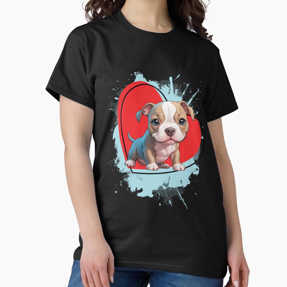 Cute Kawaii Pitbull Dog Puppy by Ecmoprints T-Shirts, Hoodie, Sweatshirt | BlankRebels.com (Image 2)