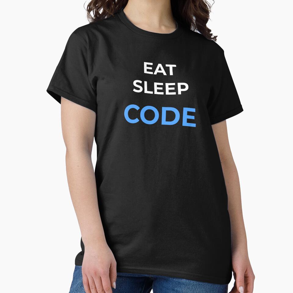 Funny Programmer Quote – Eat Sleep Code Minimal IT Design by LootDesigns T-Shirts, Hoodie, Sweatshirt (Image 2)