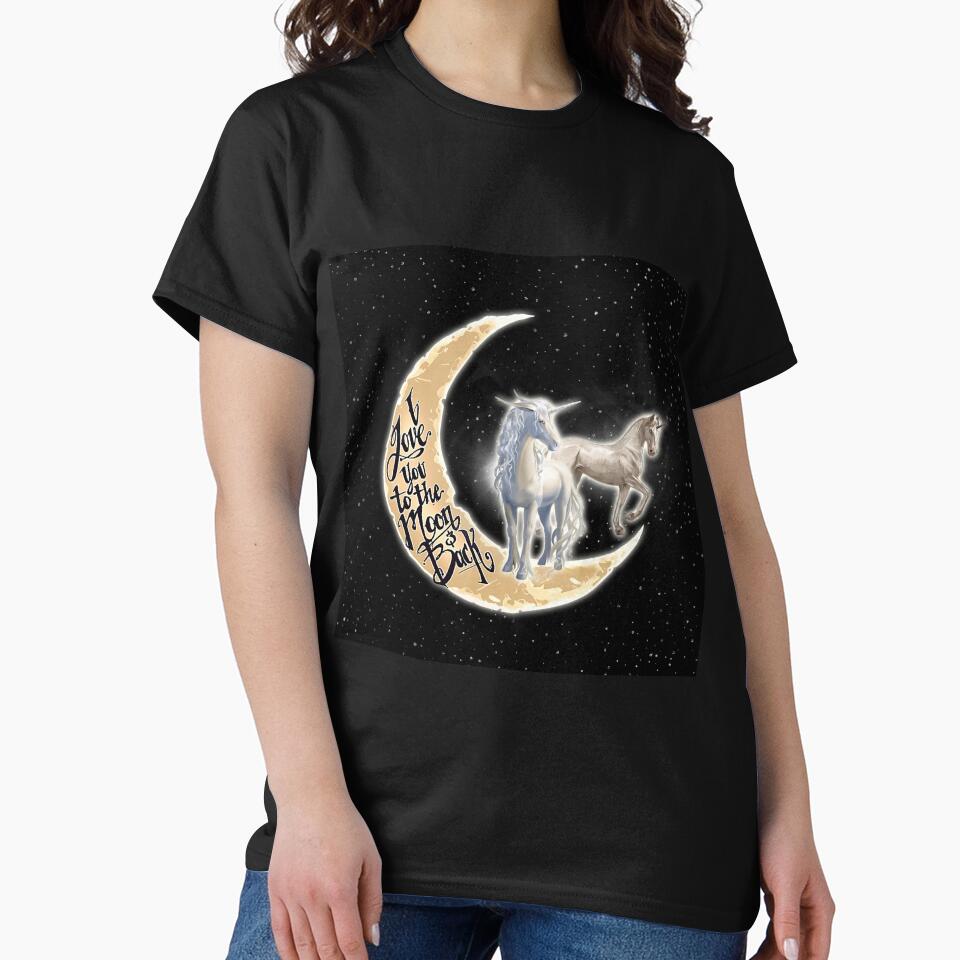 Love You To The Moon And Back Unicorn by VickyCloset T-Shirts, Hoodie, Sweatshirt | BlankRebels.com (Image 2)
